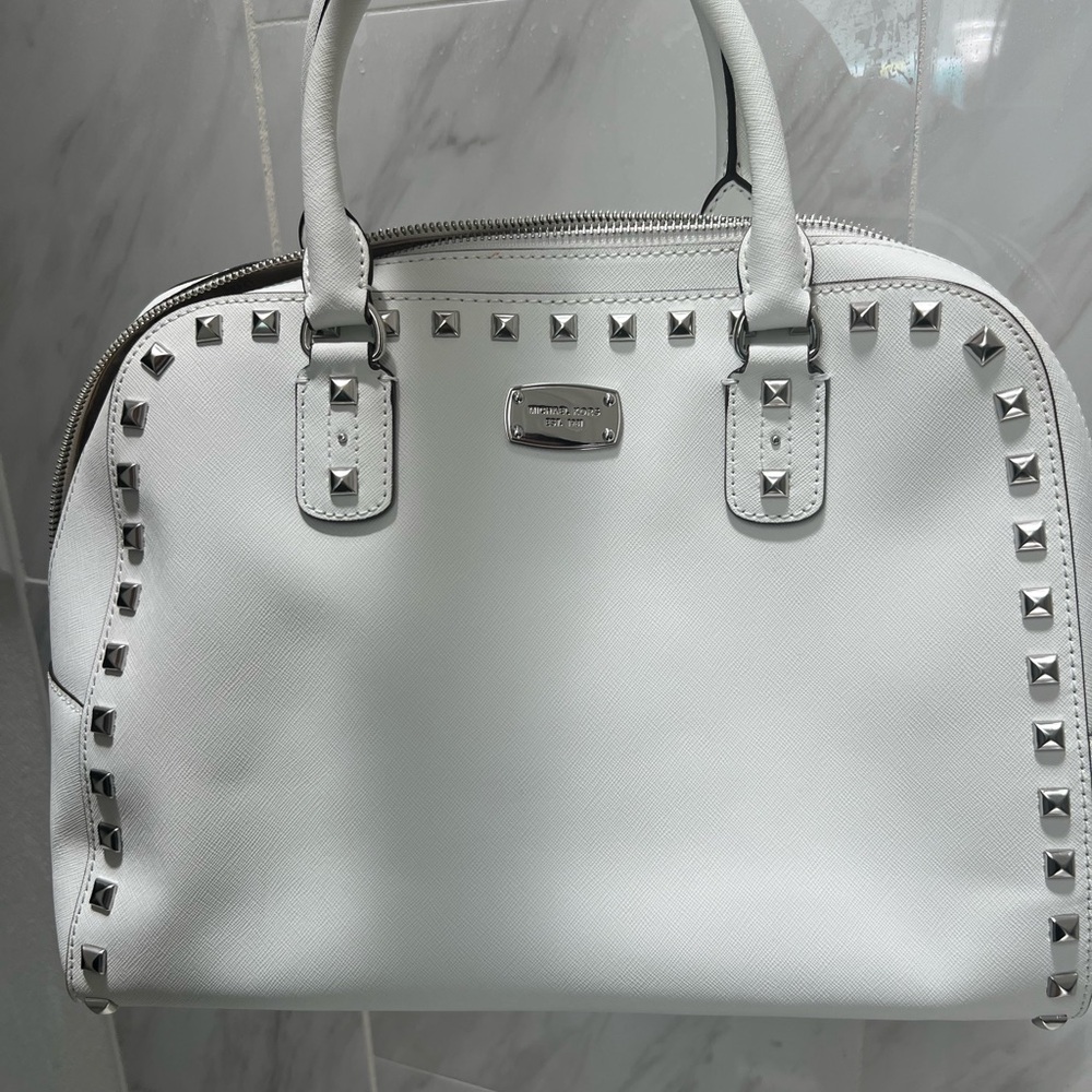 White Studded Designer Handbag
